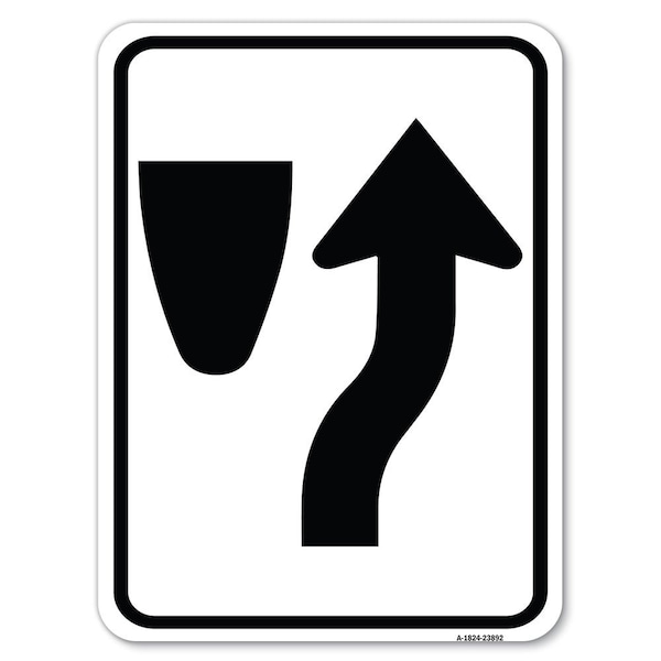 Signmission Keep Right Graphic Only Heavy-Gauge Aluminum Rust Proof Parking Sign, 18" x 24", A-1824-23892 A-1824-23892 - main